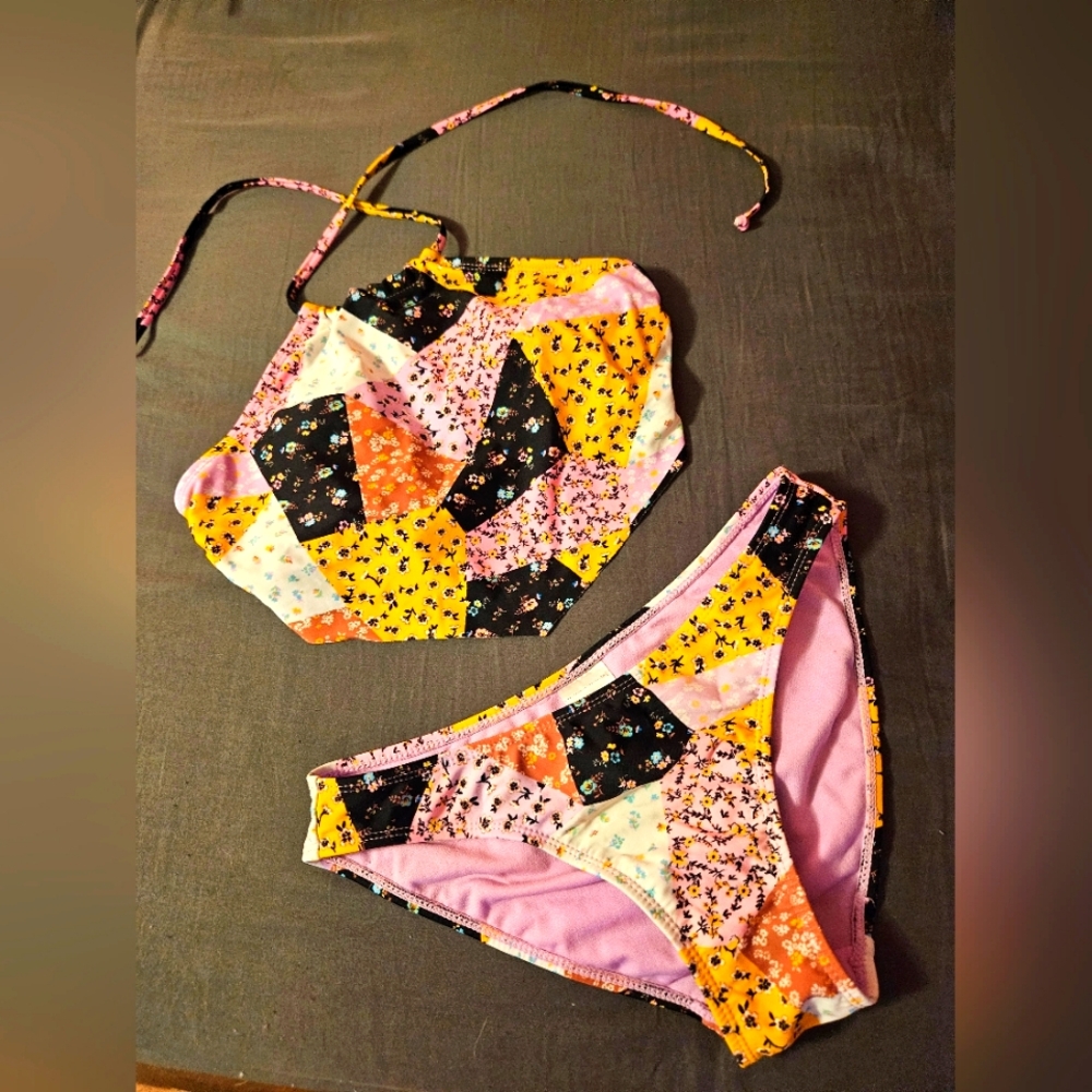 Colorful Patchwork Bikini Set